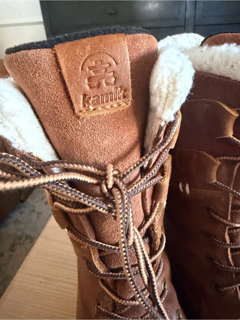 Kamik Women’s Insulated Brown suede and leather lace-Up Winter Boots